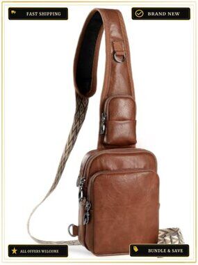 Women's Vegan Leather RFID Anti-Theft Crossbody Sling Bag with Zipper Lock